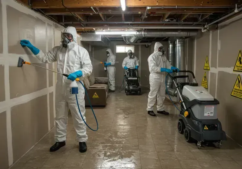 Basement Moisture Removal and Structural Drying process in Mount Morris, WI